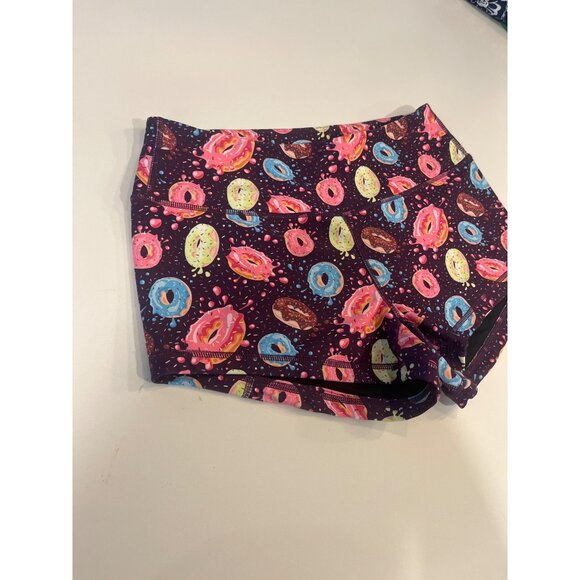 Donut Patterned Womens Athletic Shorts Polyester/Spandex Size M - Picture 2 of 8
